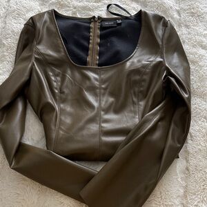 Faux Leather Brown Jacket